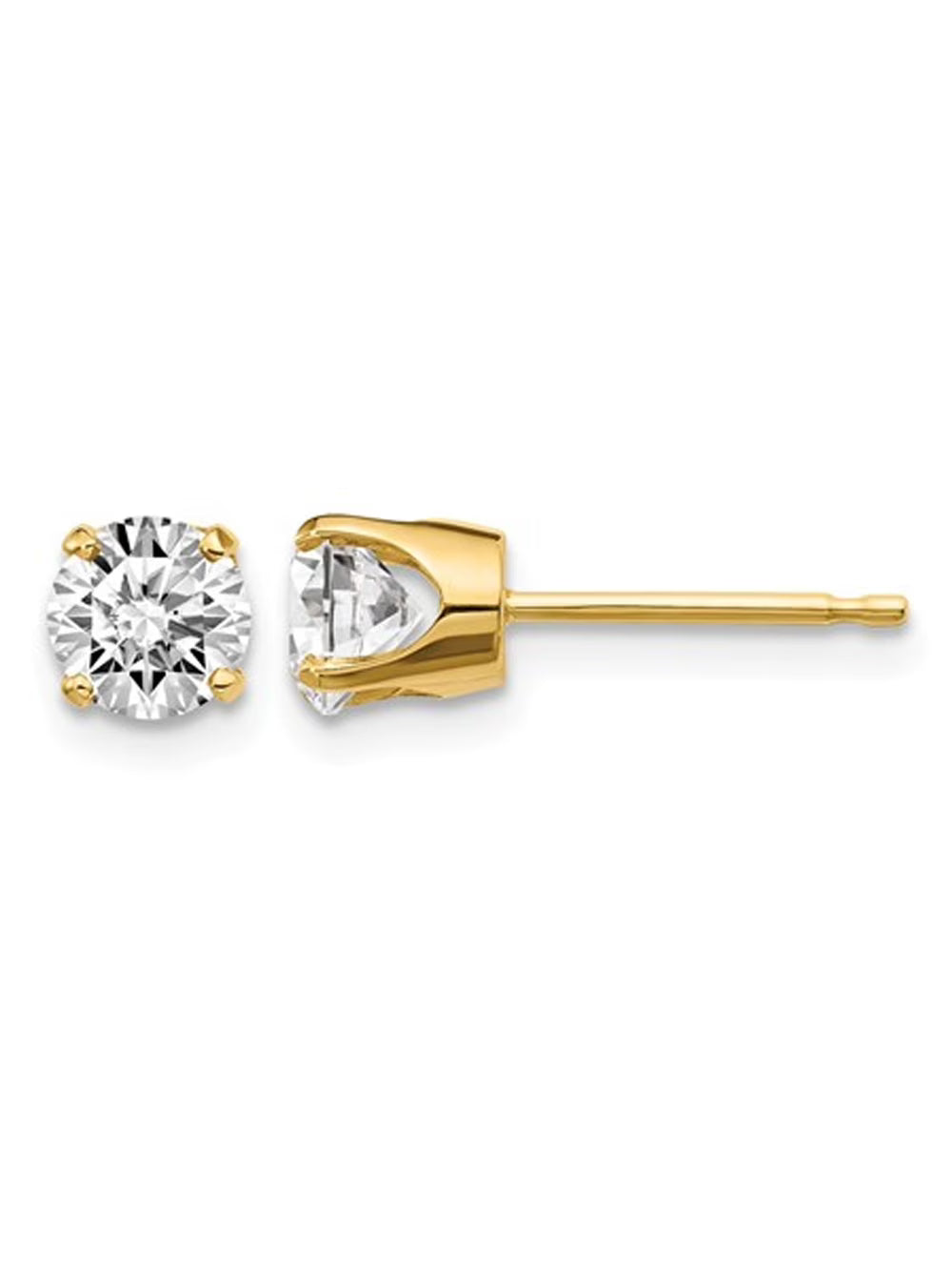 14K Yellow Gold Diamond Solitaire Stud Earrings K9924