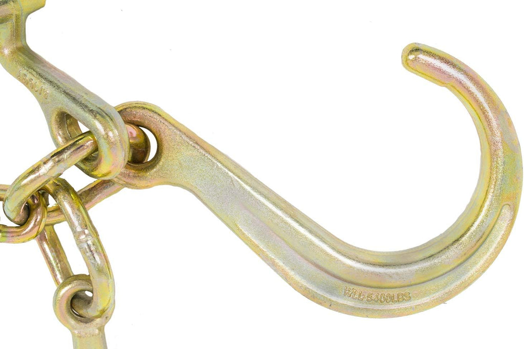 5/16'' x 3' G70 V-Chain Bridle with 8" Medium J Hooks, Grab Hooks 3' Legs O67512