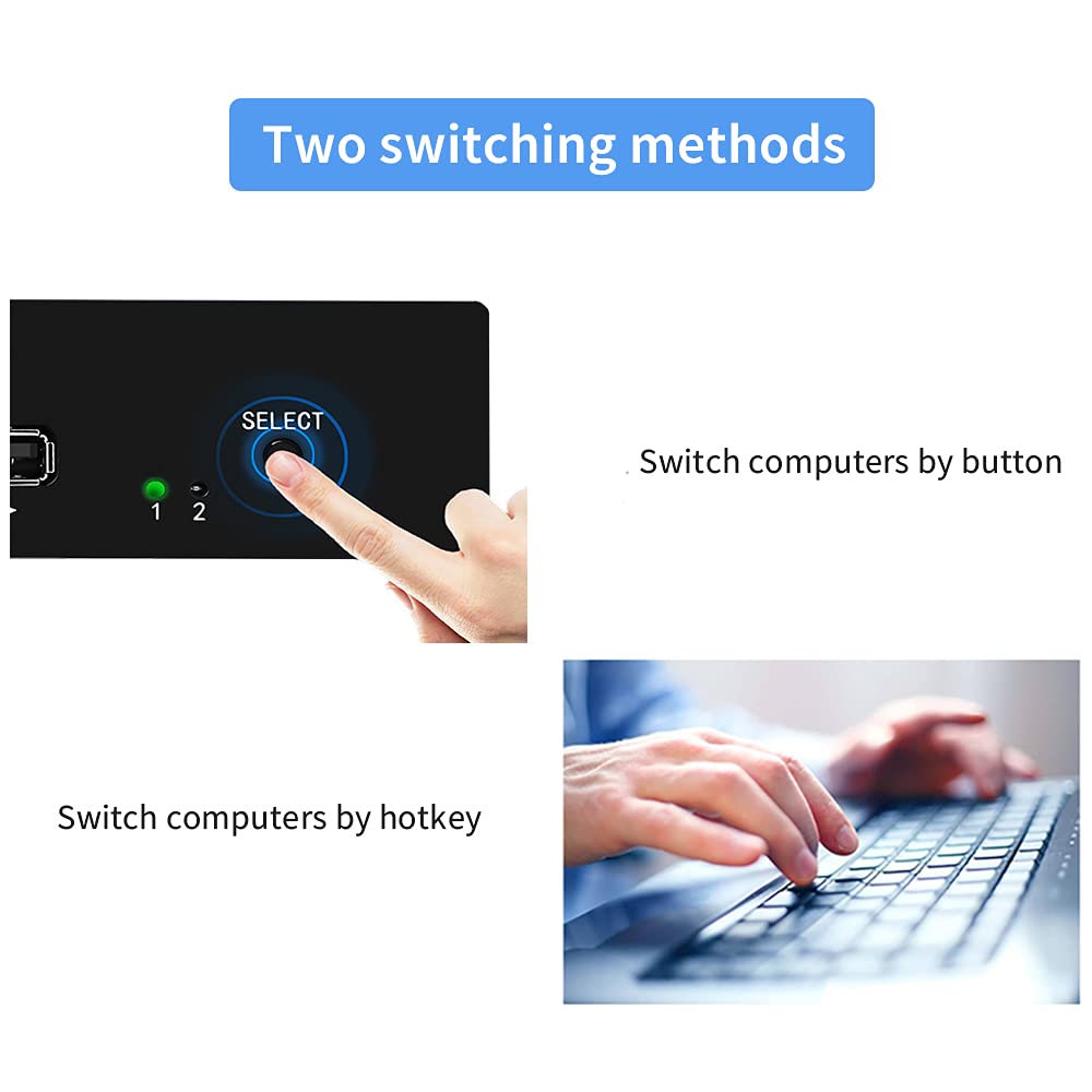 2 Port USB2.0 DVI KVM Switch with Cables, 1920 x 1200@60Hz B699995