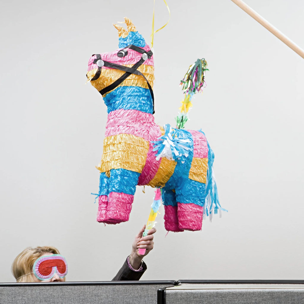 Multicolored Pinata Whacking Stick Party Game Q7118
