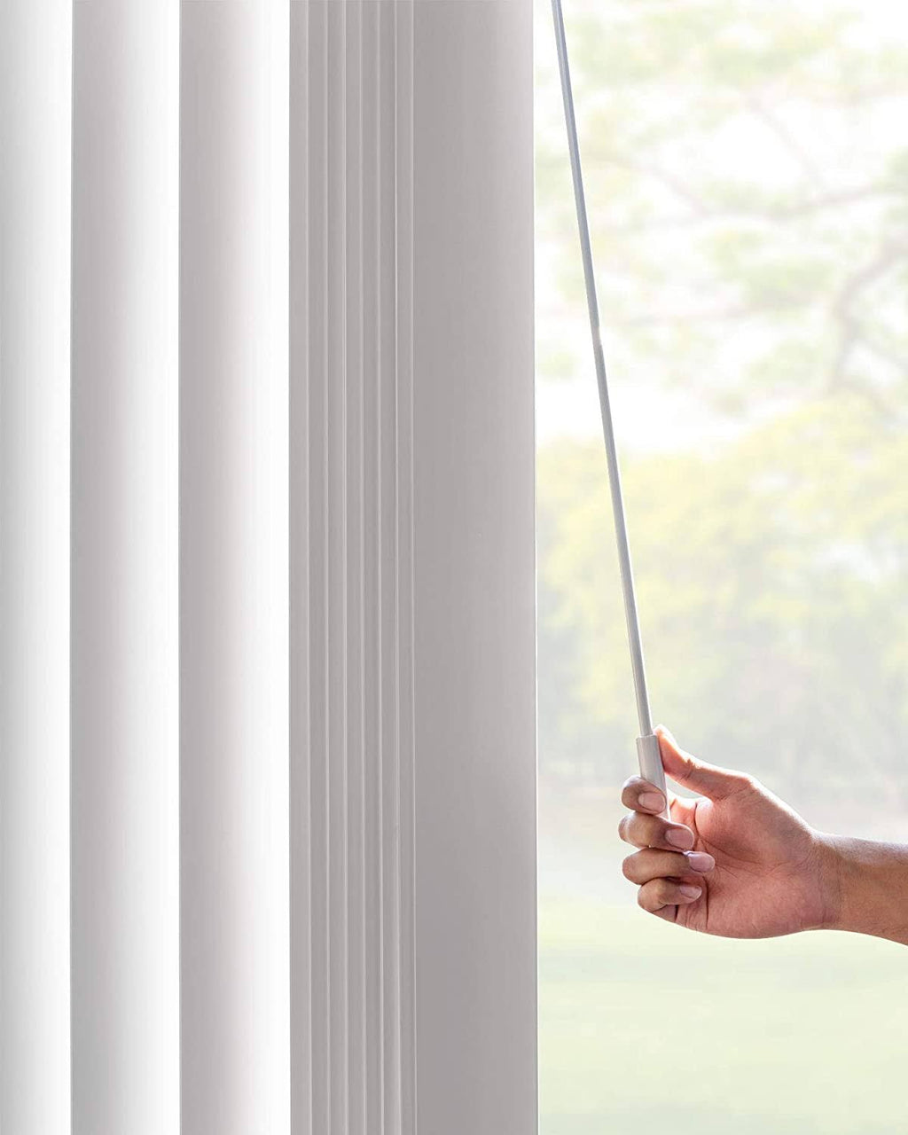 White Cordless Vertical Window Blinds, 78 inch x 84 inch Y6742