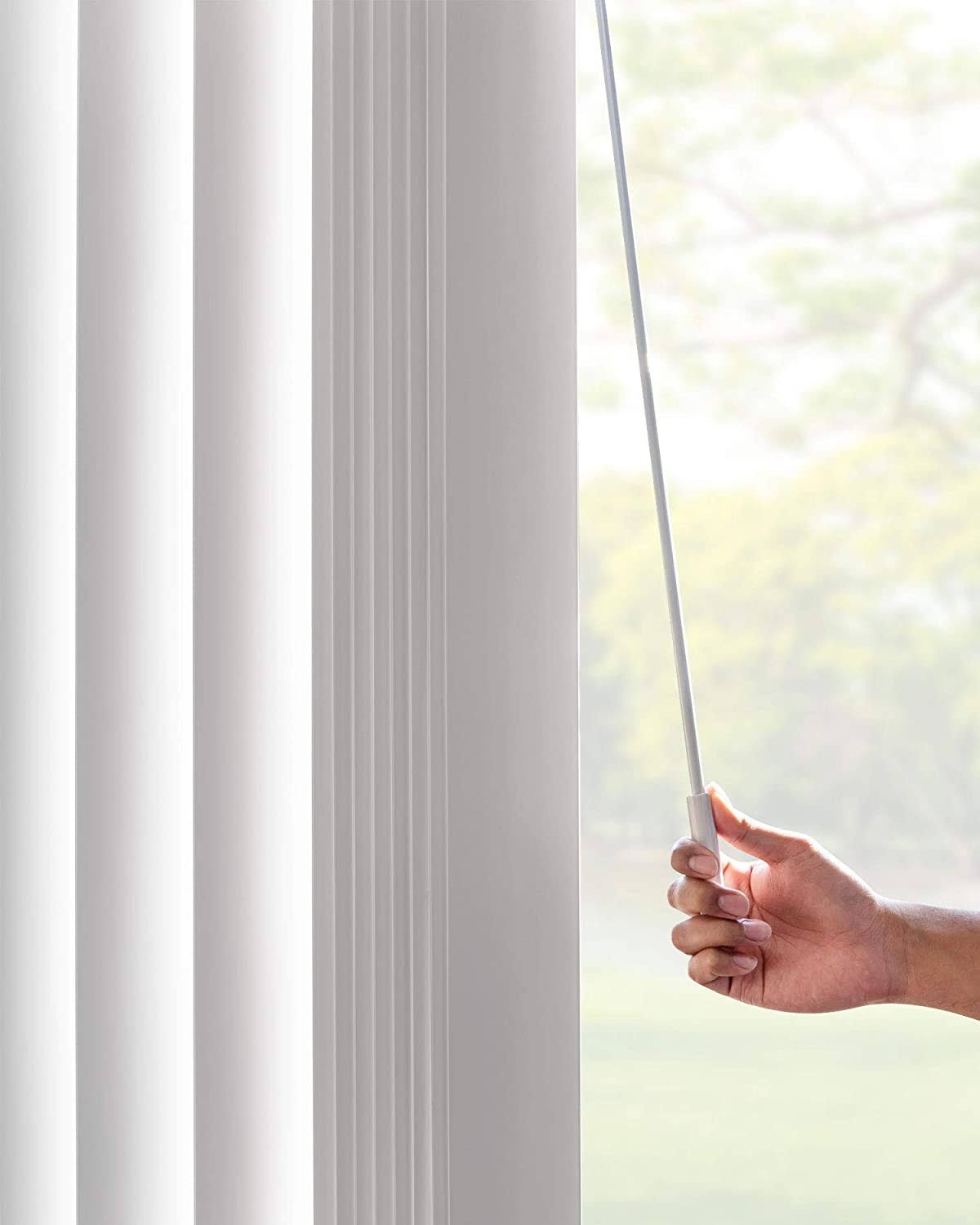 White Cordless Vertical Window Blinds, 78 inch x 84 inch Y6742