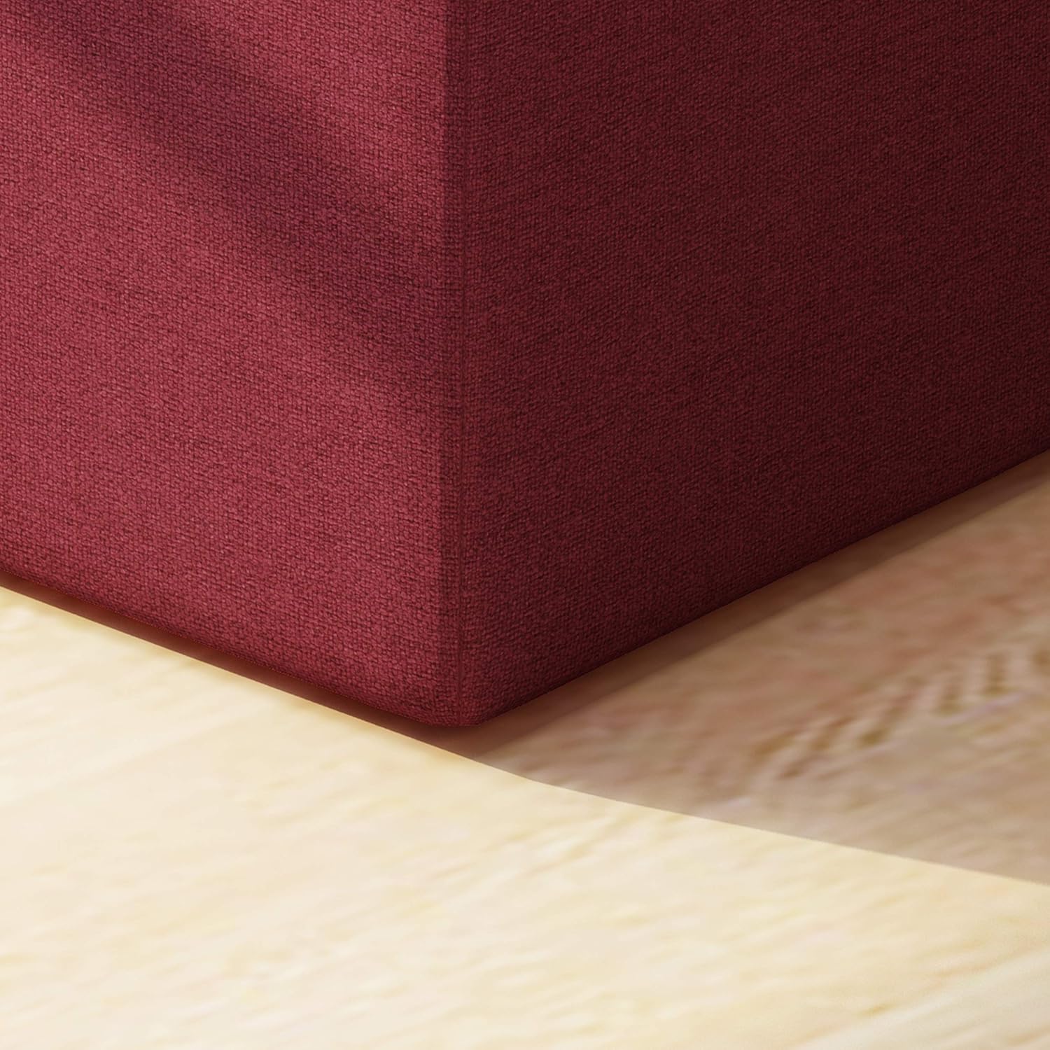 Deep Red Fabric Square Ottoman G875040