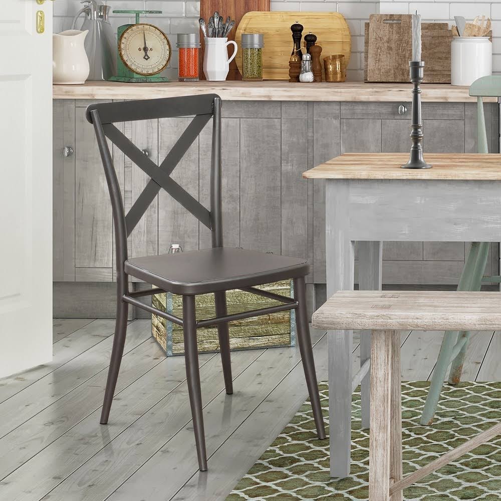 Black Metal Side Chairs (Set of 2) G525894