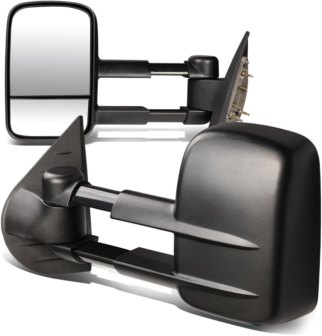 Pair of Manual Telescopic Foldable Towing Mirrors, Black B819