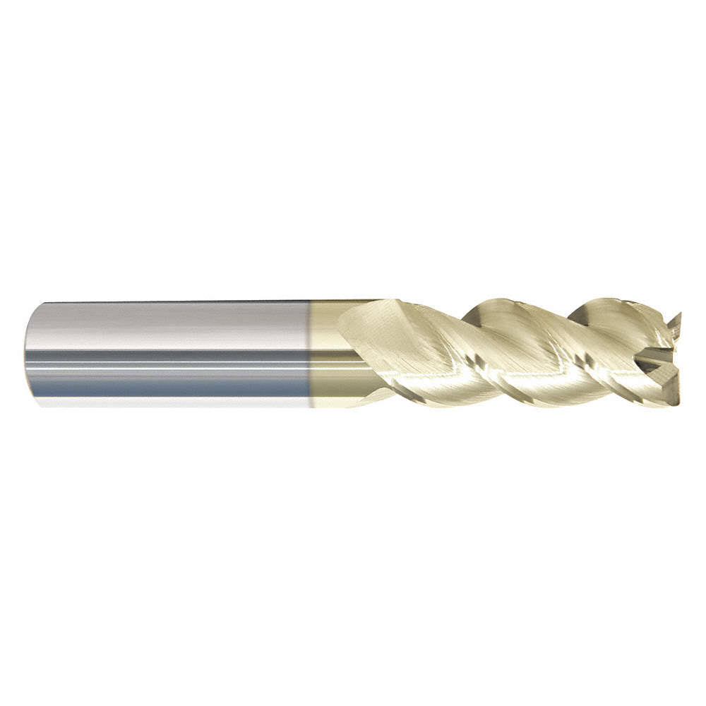 Carbide Corner Radius End Mill, 1 in Milling Dia., ZrN M277353