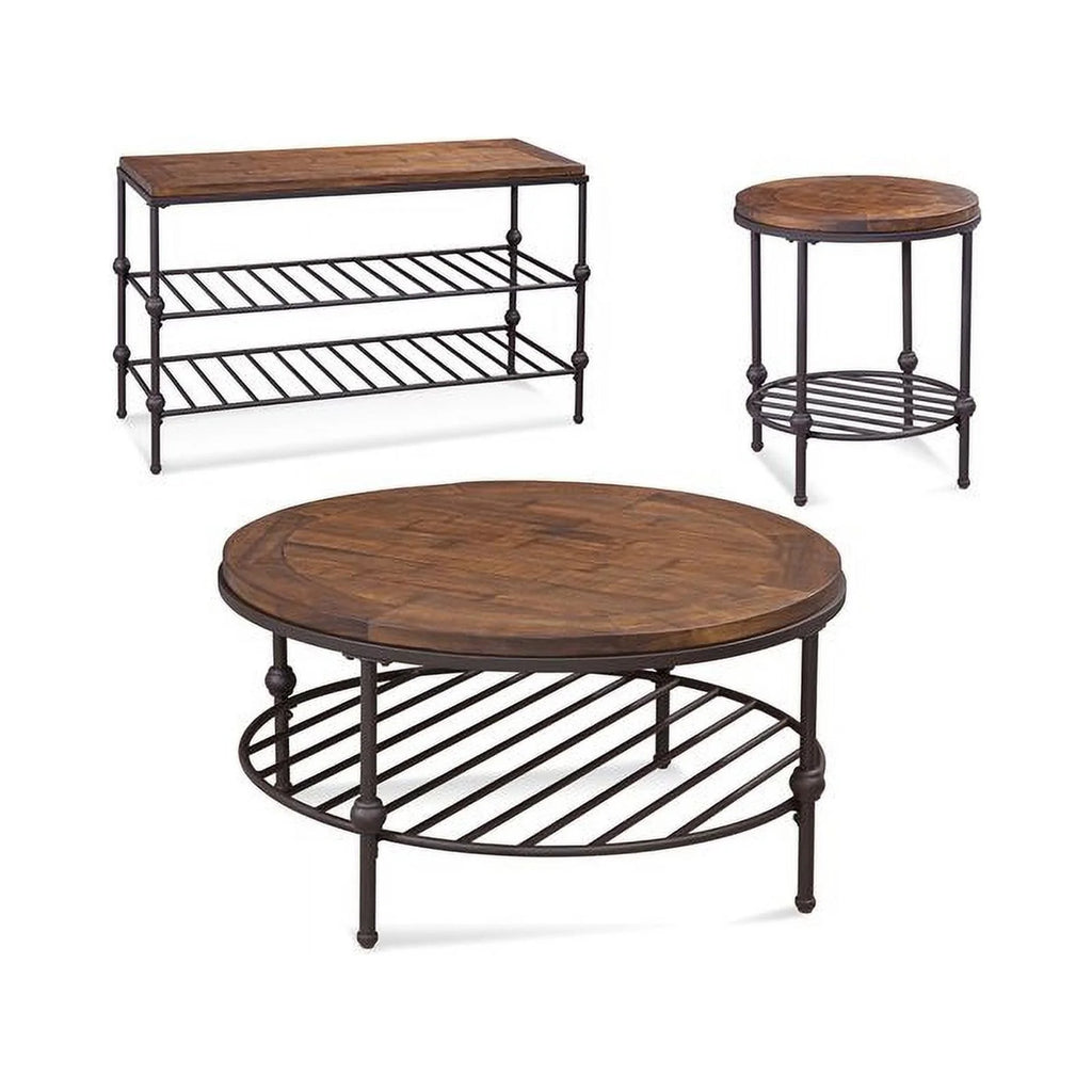 Brown Round Wood Cocktail Table V628322