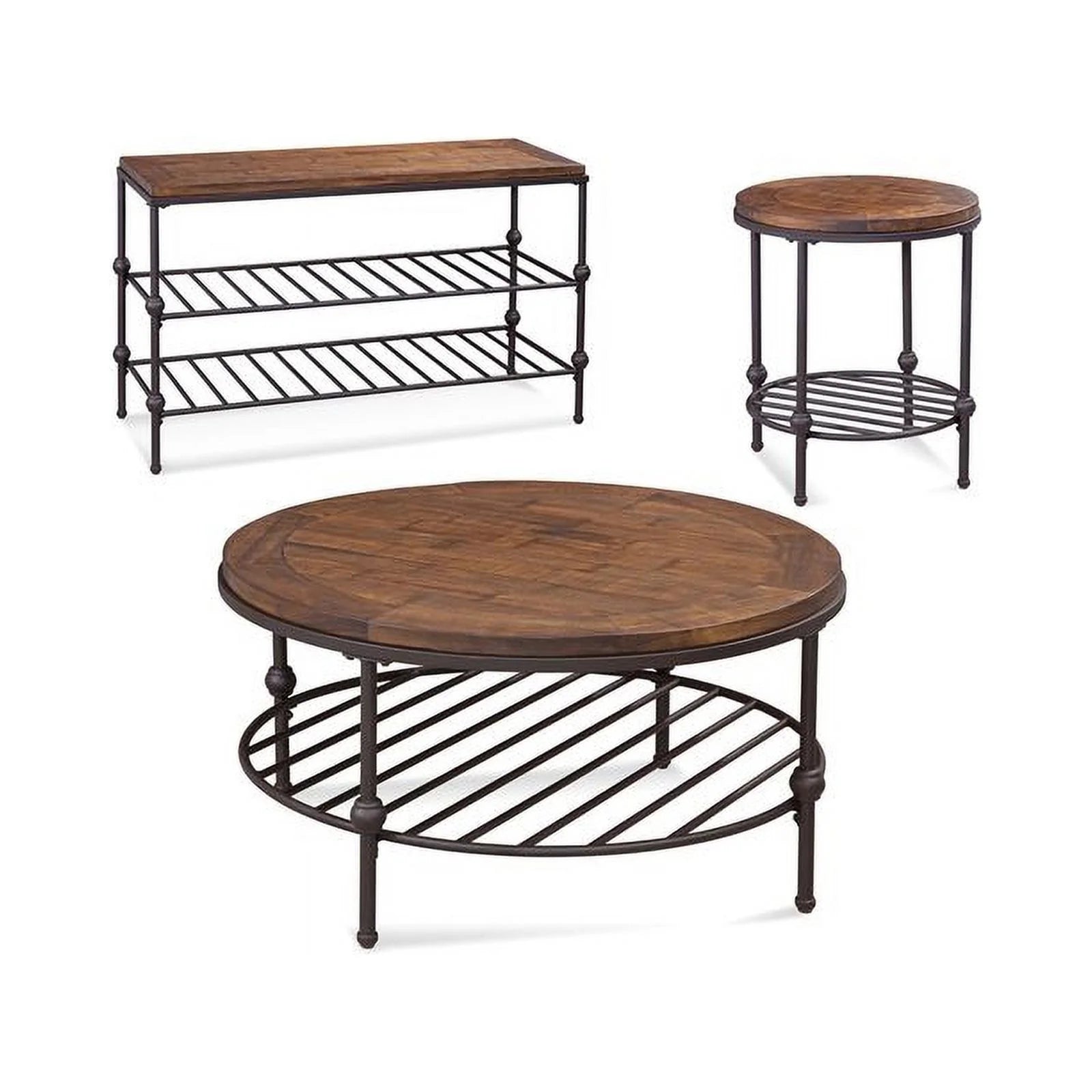 Brown Round Wood Cocktail Table V628322