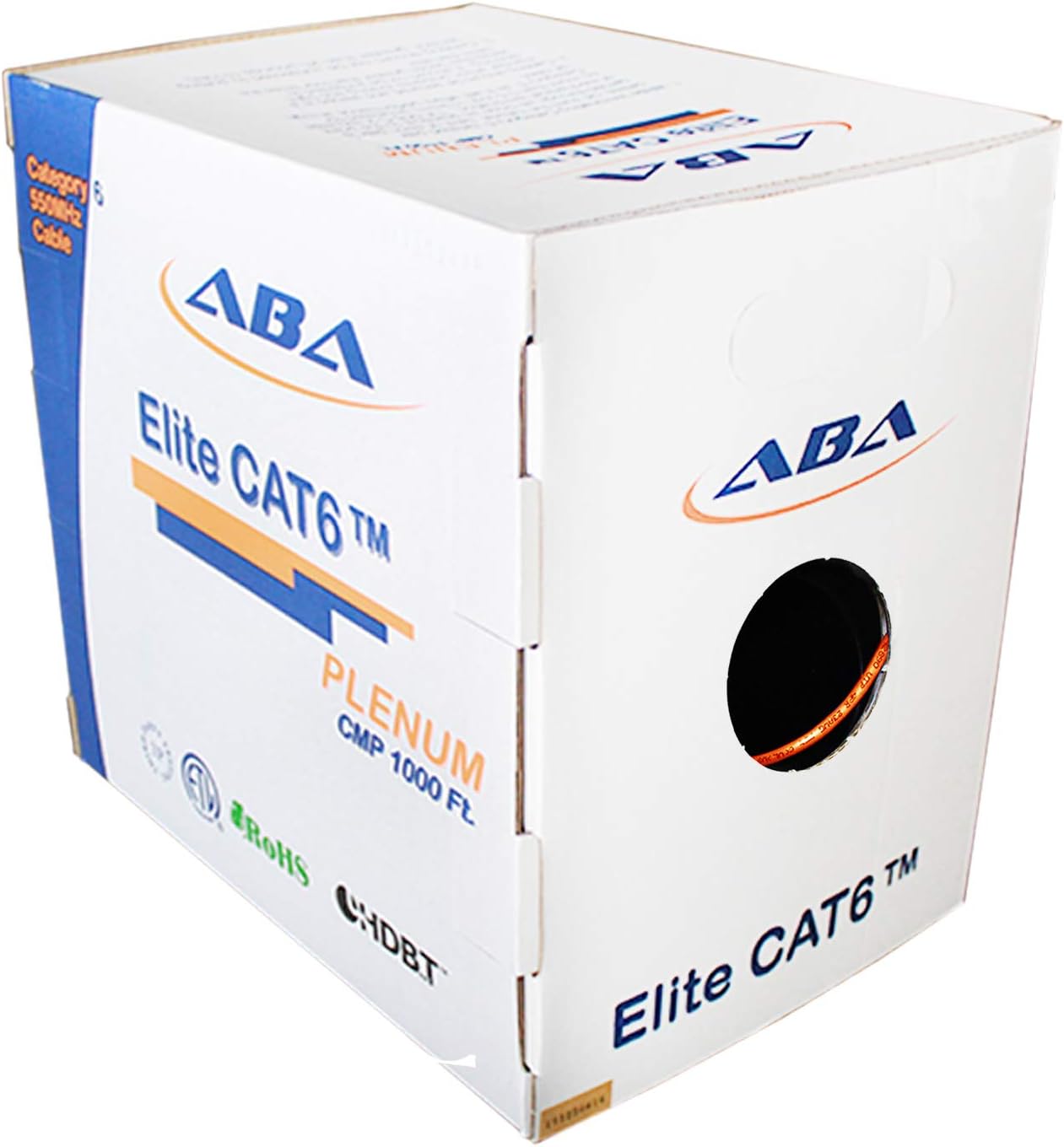 Green Plenum Ethernet Cable 1000ft UTP 23AWG Solid Bare Copper A973