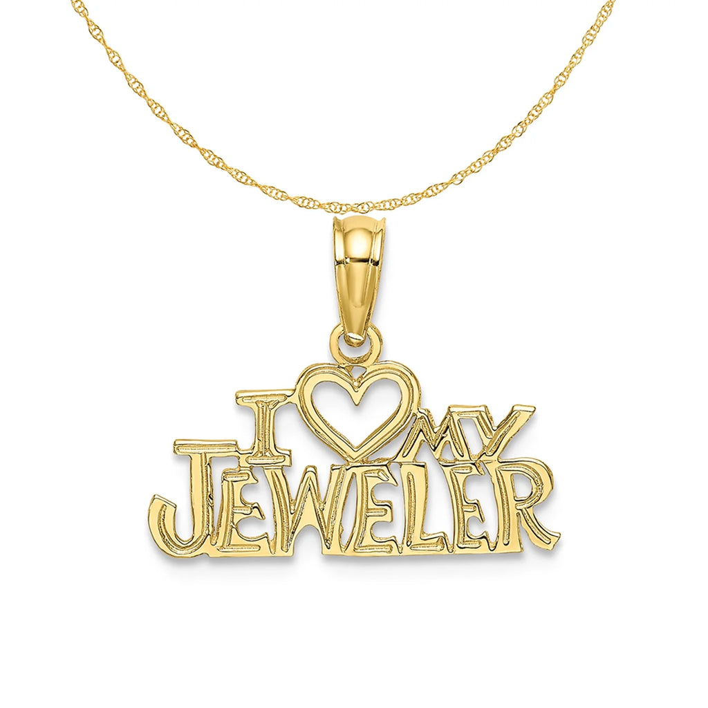 10K Yellow Gold Pendant Charm with Rope Chain Necklace 18'' G911