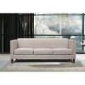 Beige Linen Square Arm Sofa X815