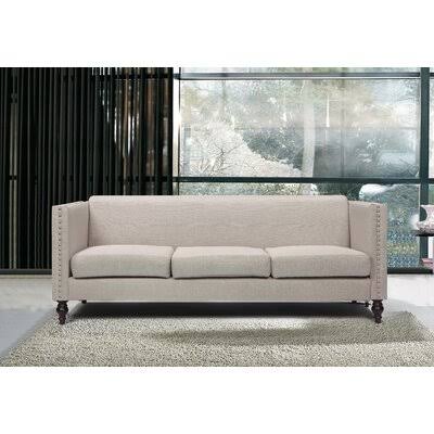 Beige Linen Square Arm Sofa X815