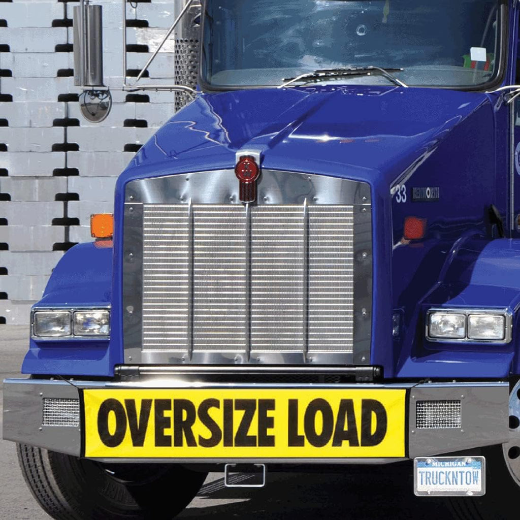 Oversize Load Banner with Heavy Duty Metal Hooks, 18 Inch x 84 Inch, Pack of 2 N5630