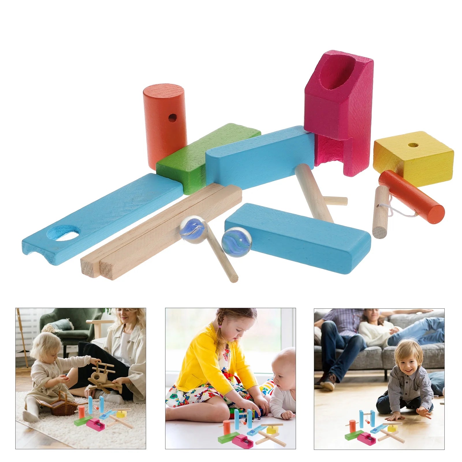 Wooden Dominoes Blocks Building Toy Educational Toys J795966