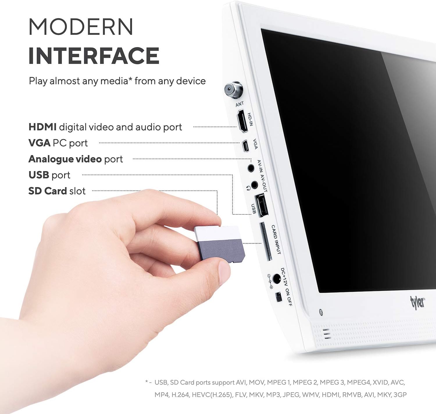 13.3" Portable LCD TV Monitor with Rechargeable Battery W49340