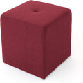 Deep Red Fabric Square Ottoman G875040