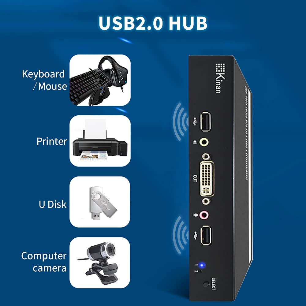 2 Port USB2.0 DVI KVM Switch with Cables, 1920 x 1200@60Hz B699995