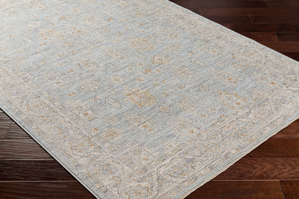 Gray Green Hallway Runner Rug N3705
