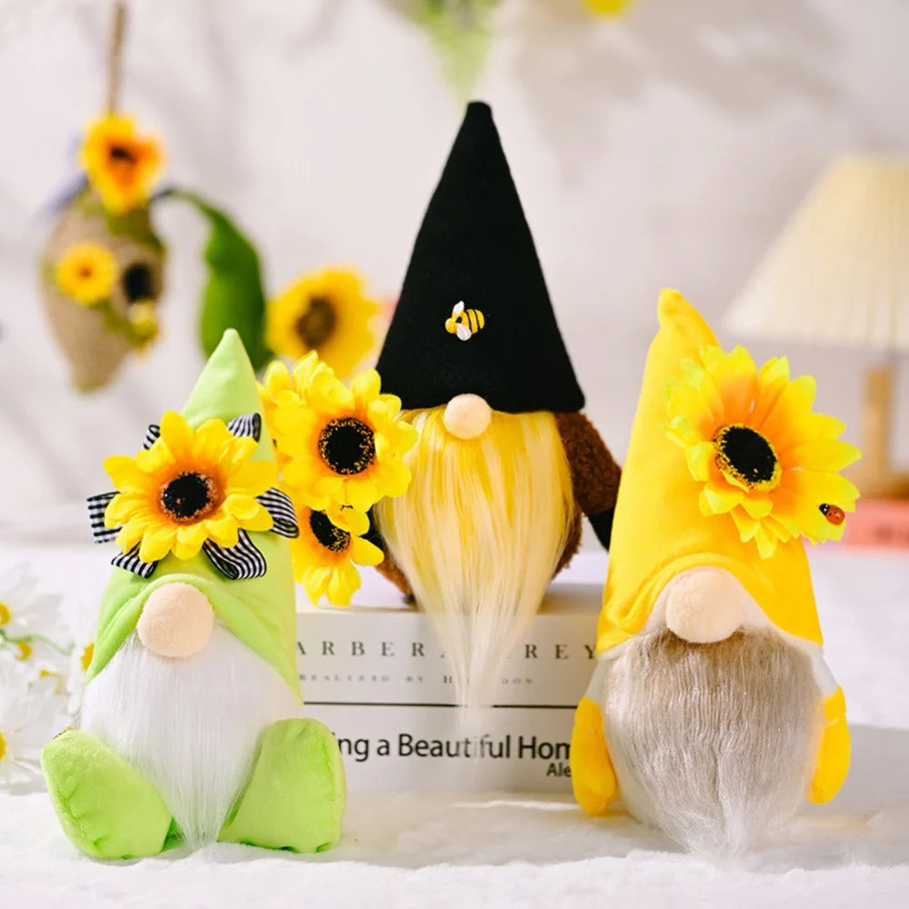 Sunflower Gnome Plush Doll W8919