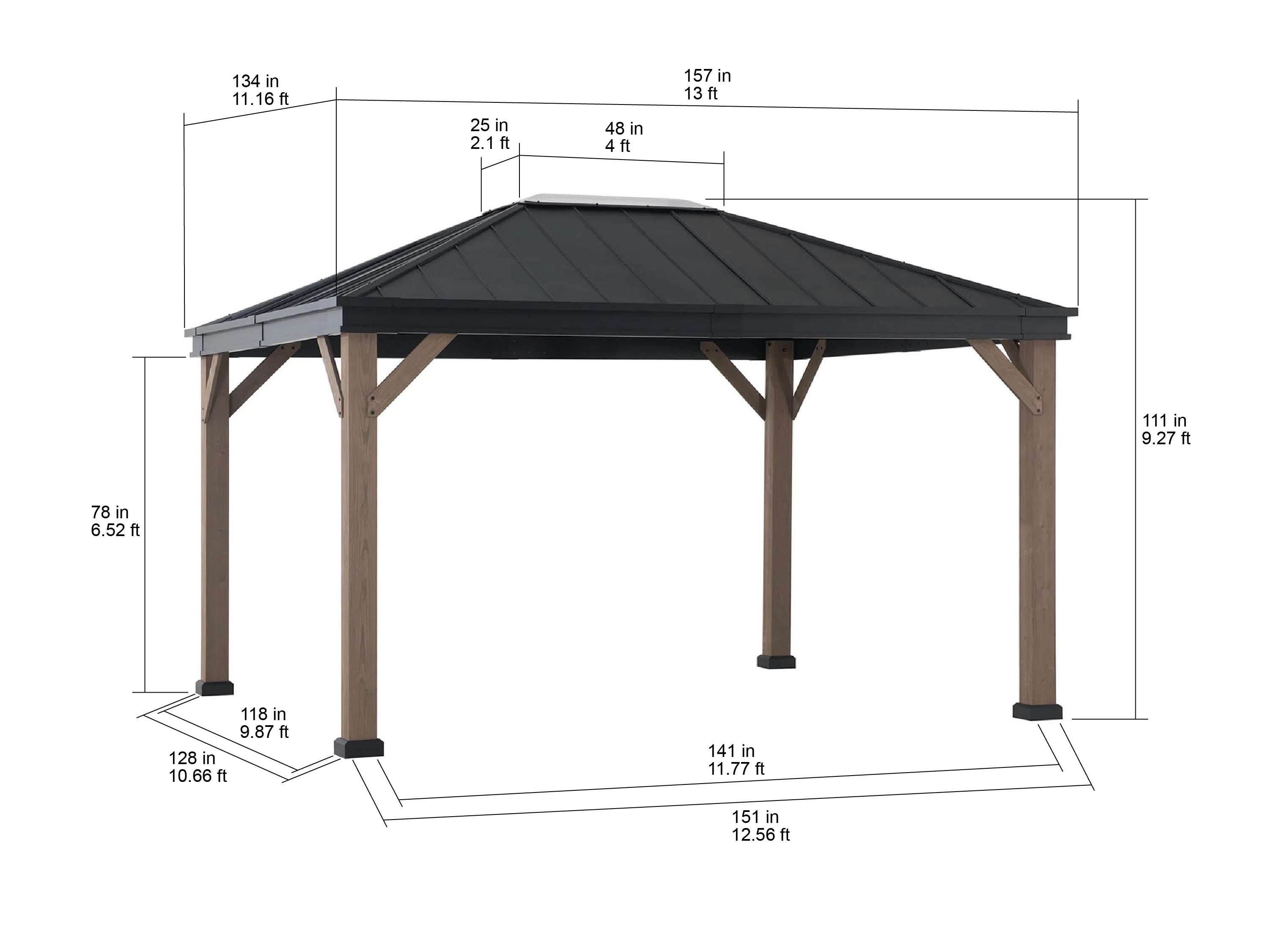 11 ft. x 13 ft. Hardtop Gazebo D58287