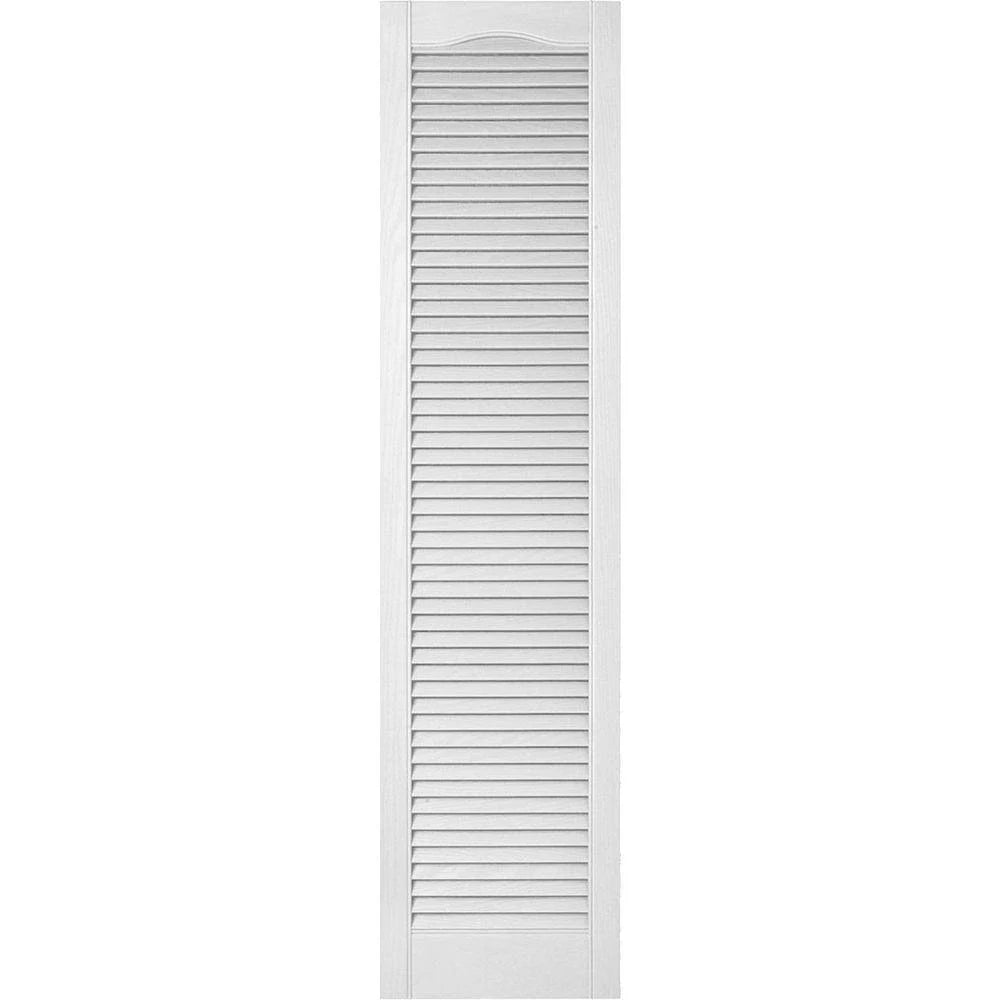 12 inch x 61 inch Vinyl Open Louver Shutters, Bright White E92853
