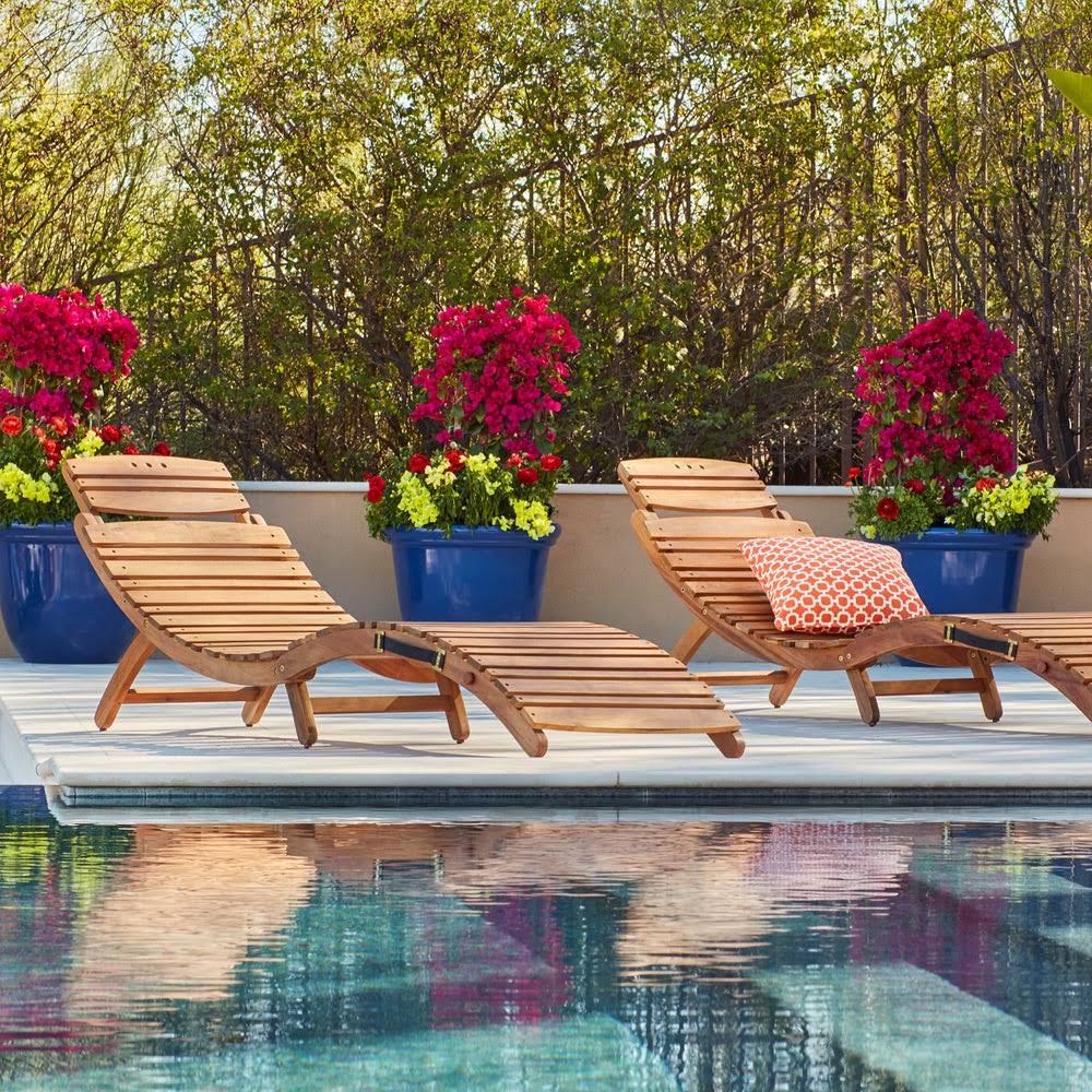 Acacia Wood Chaise Lounge (Set of 2) J240933