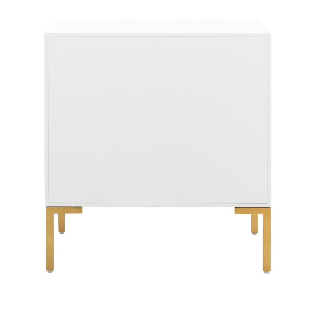 White/Gold 1 Drawer Side Table O807