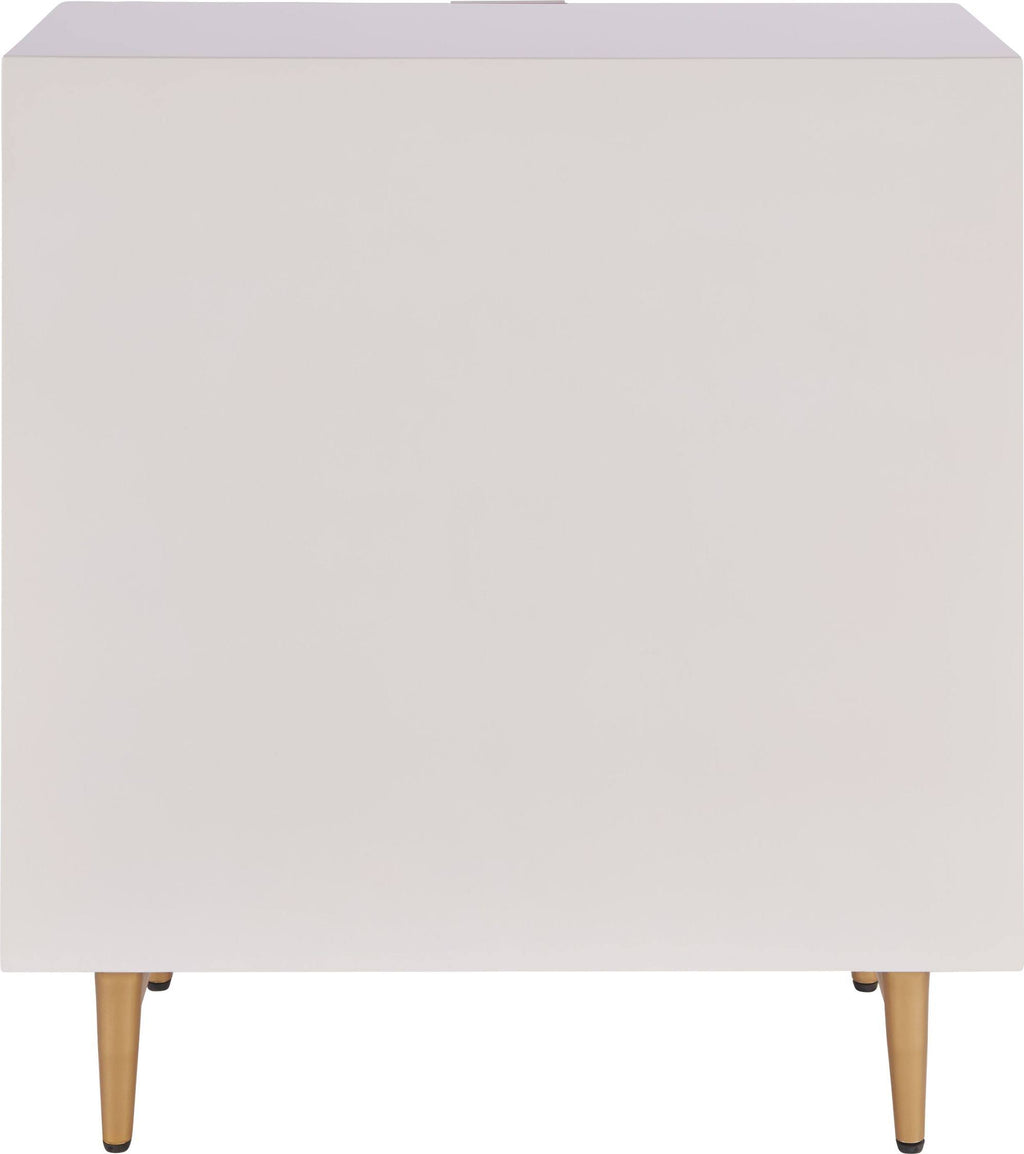 White 1-Drawer Geometric Small Cabinet Z490