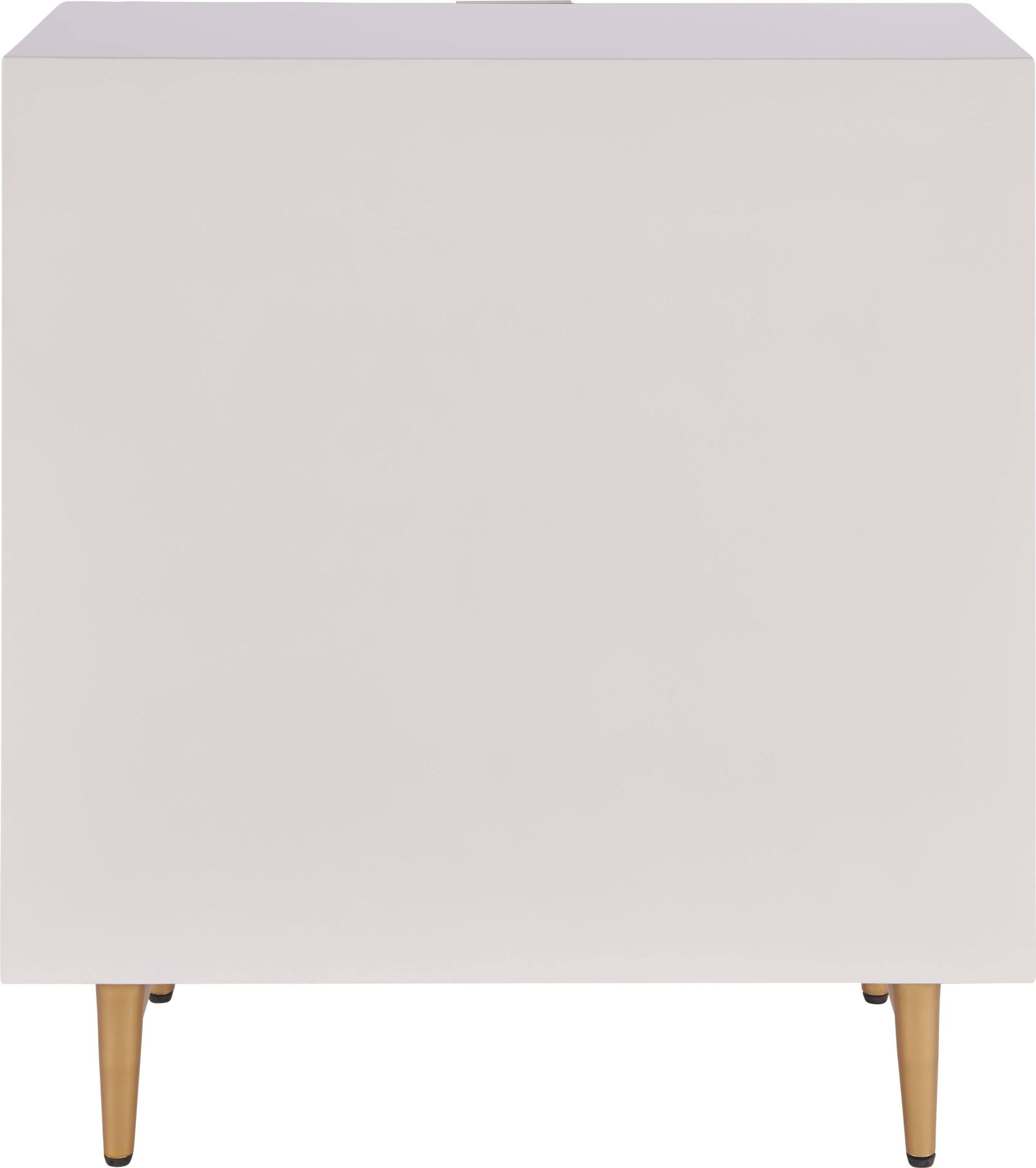White 1-Drawer Geometric Small Cabinet Z490