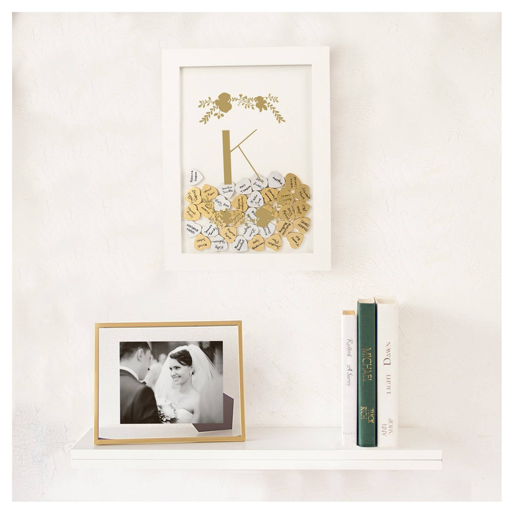 Gold Heart Drop Guestbook V709