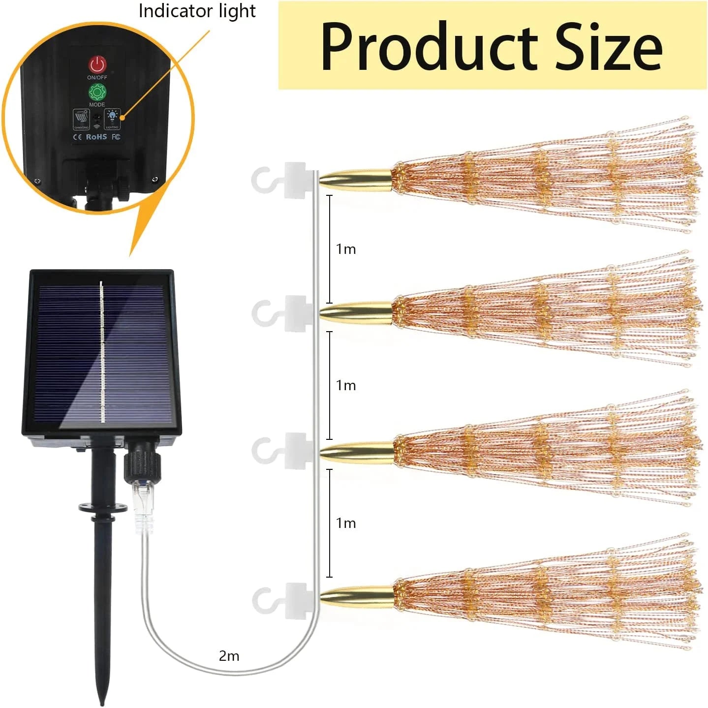 800 Led Solar Starburst Sphere Lights Waterproof Hanging Fairy Light D425