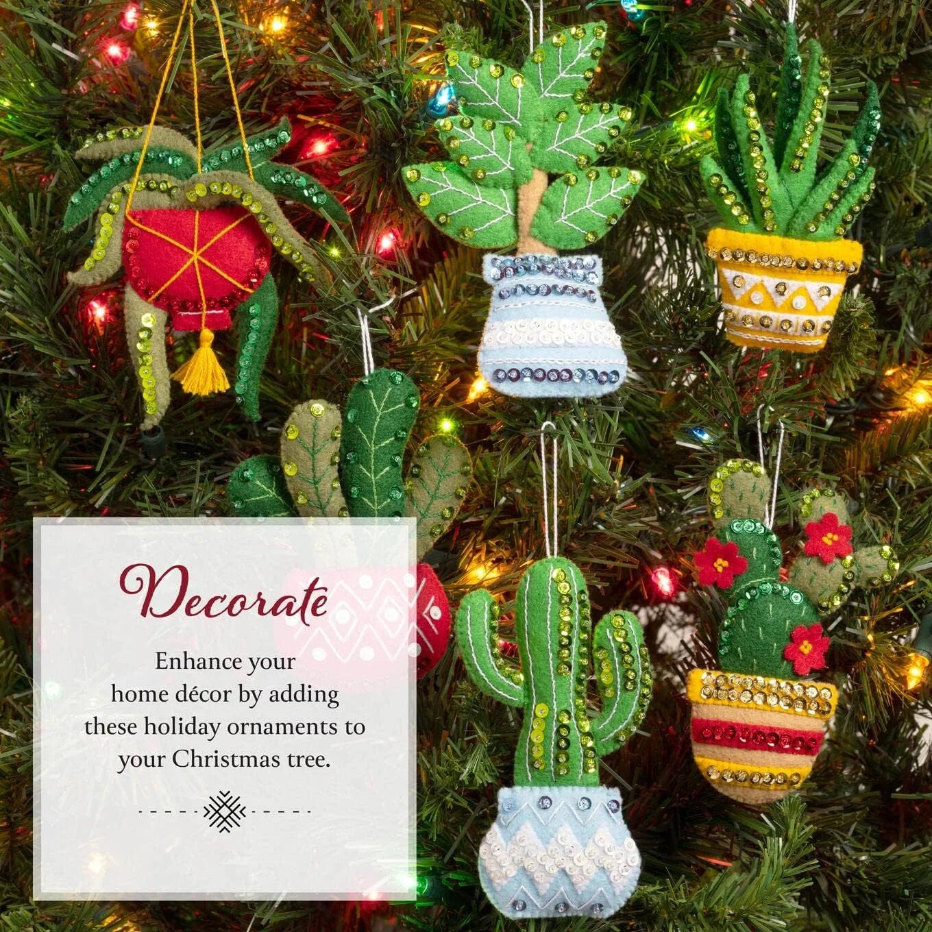 Holiday Houseplants Felt & Sequin Kit D5030