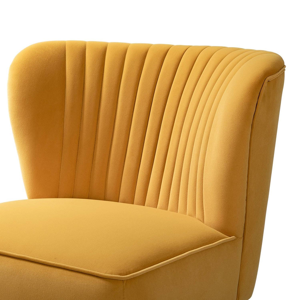 Tufted Side Chair with Golden Base - Tan U967290