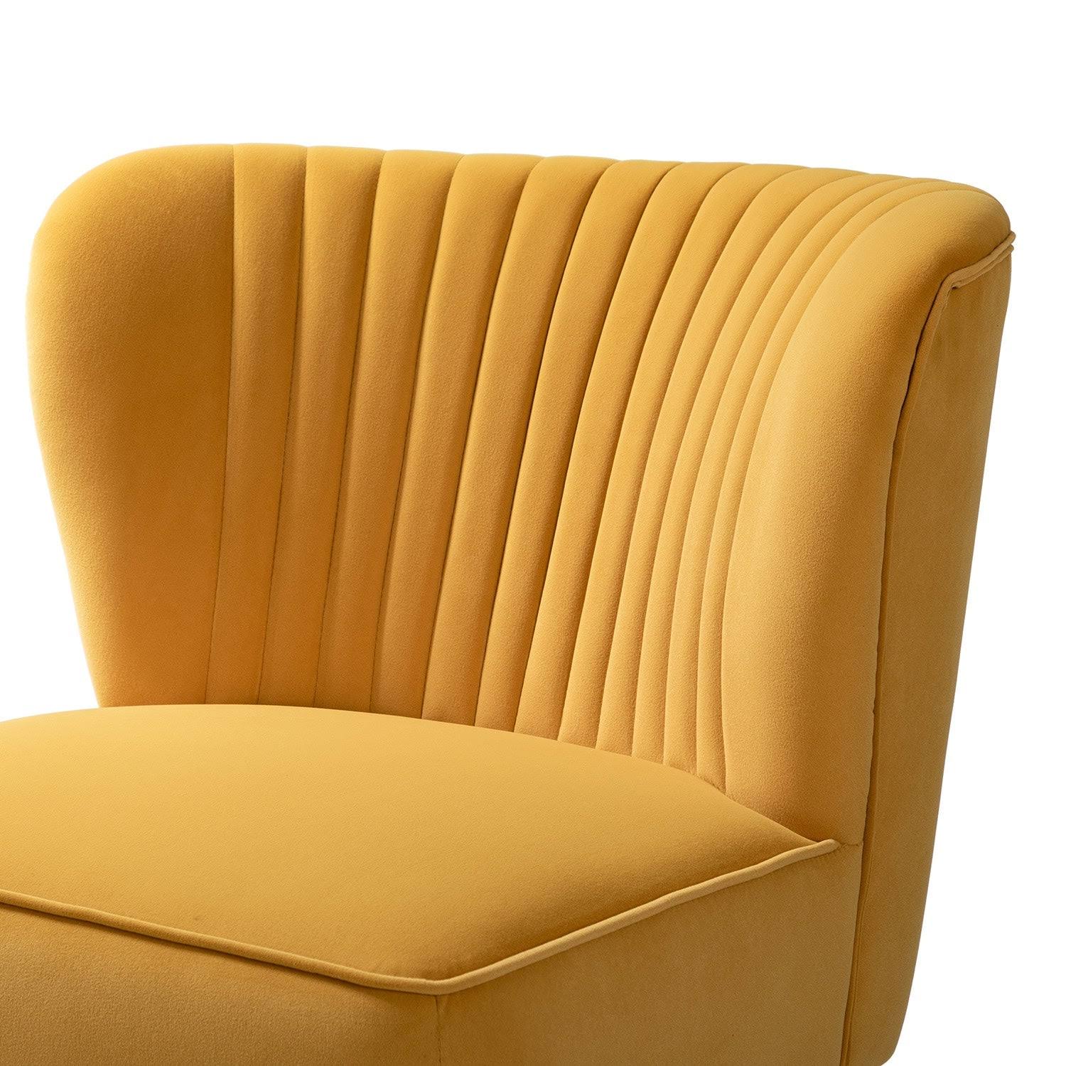 Tufted Side Chair with Golden Base - Tan U967290