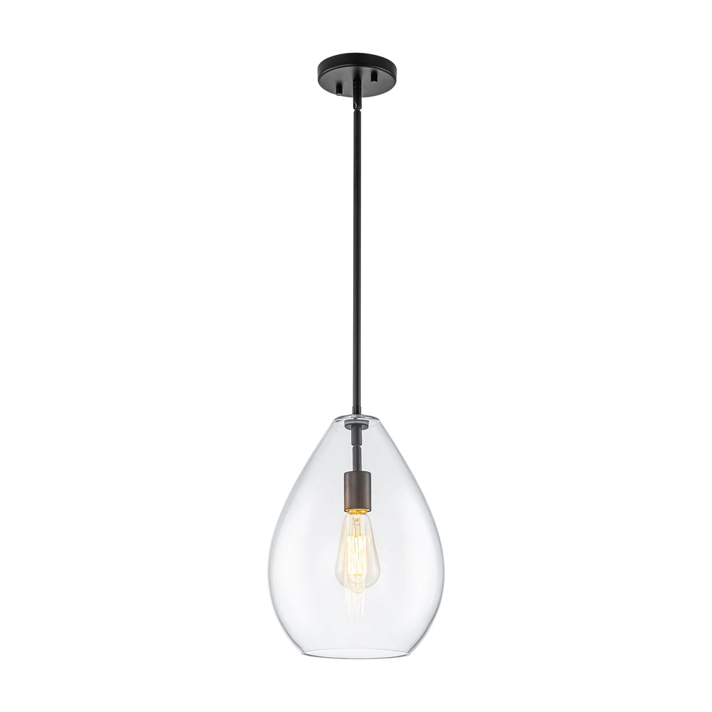 1-Light Dimmable Clear Glass Pendant N6965