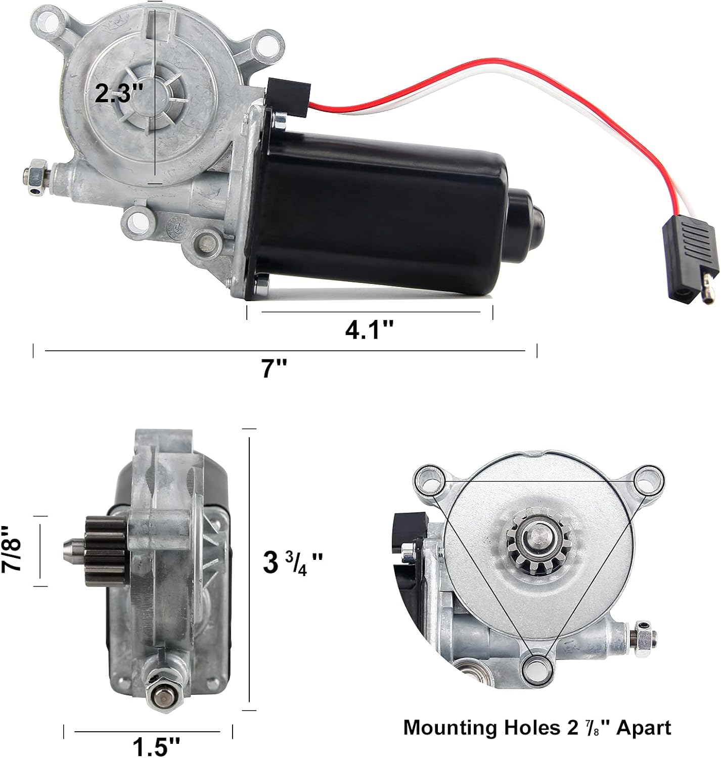 RV Power Awning Replacement Motor 12-Volt DC Pack of 2 U228