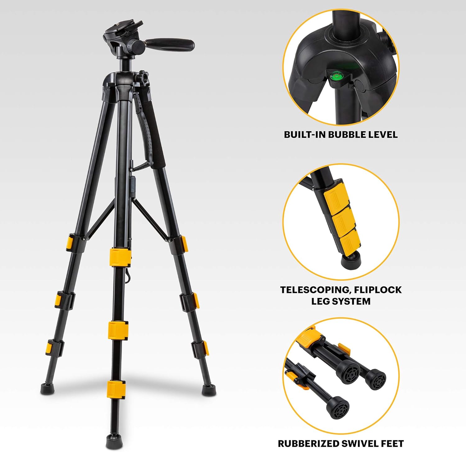 2-in-1 Aluminum Tripod & Monopod with Quick-Release Plates T58909