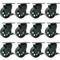 All Black Metal Swivel Plate Caster Wheel with Brake U17144
