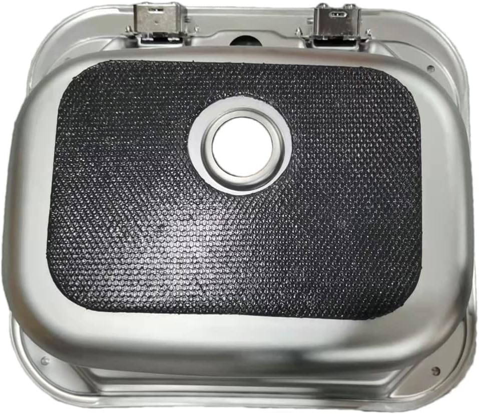 RV Kitchen Sink Stainless Steel Hand Wash Basin with Tempered Glass Lid A77244