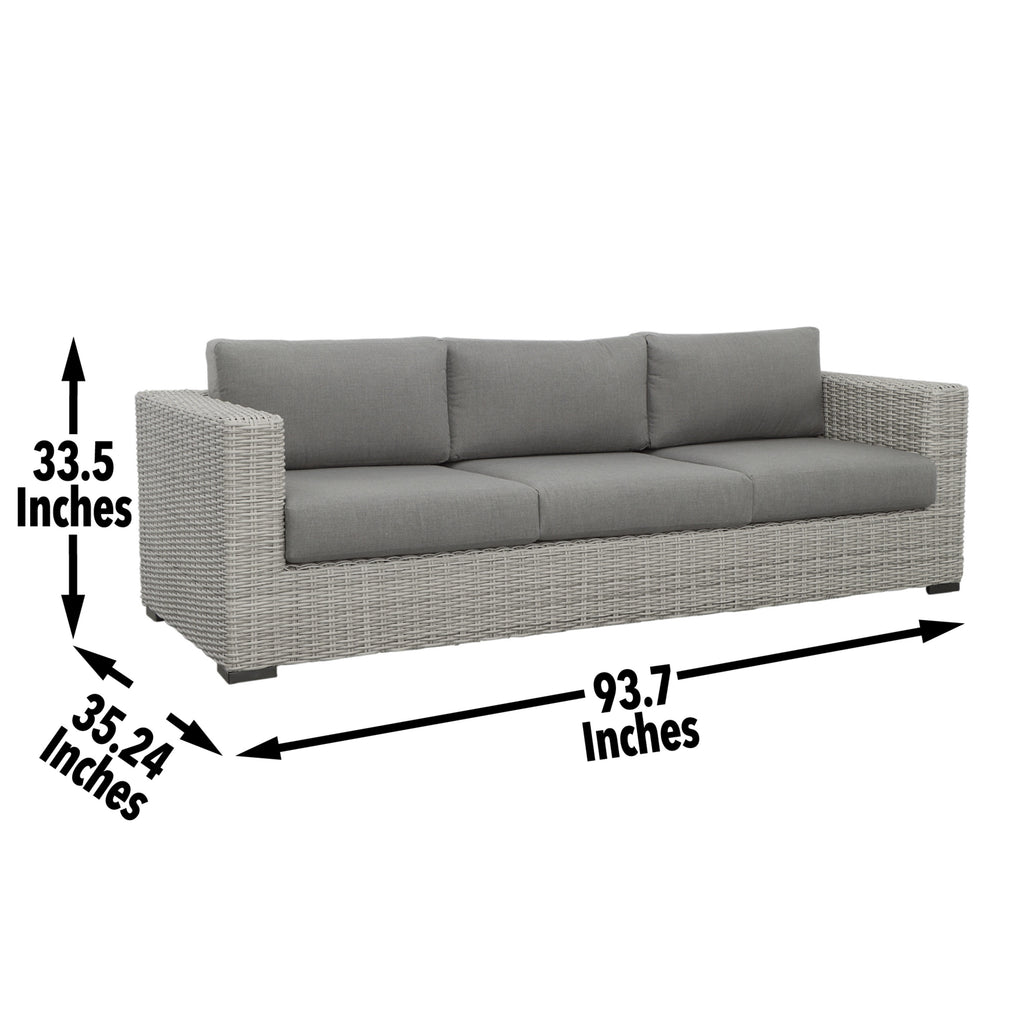 HDPE Resin Wicker Outdoor Sofa with Solution-Dyed Acrylic Covers R877