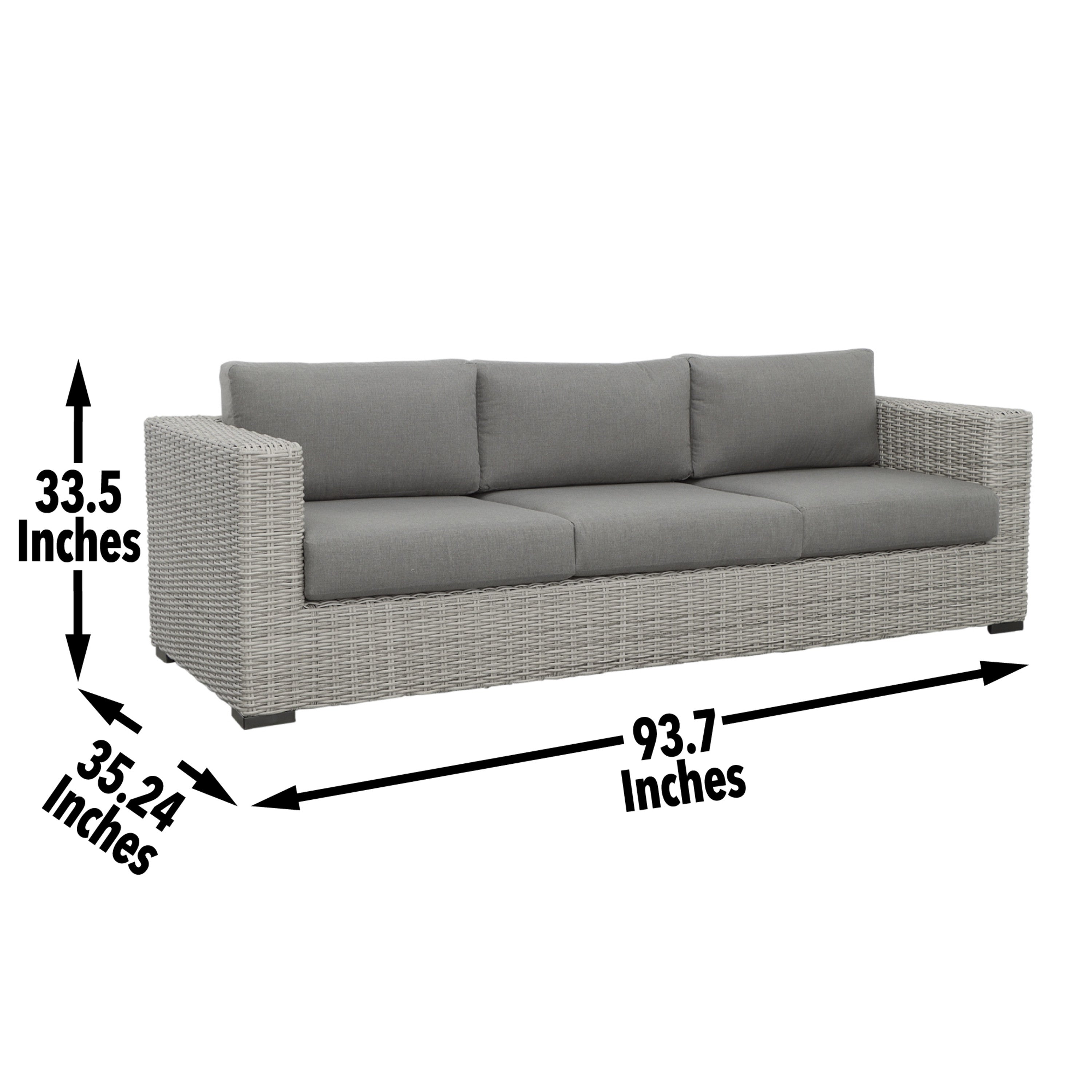 HDPE Resin Wicker Outdoor Sofa with Solution-Dyed Acrylic Covers R877