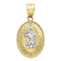 14k Real Solid Gold Saint Christopher Pendant V27013