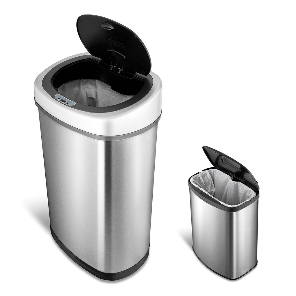13 Gal 50L & 2 Gal 8L Stainless Trash Can Combo Set V7644