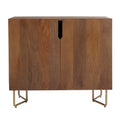 Wood Cabinet with Brass Finish Metal M64493
