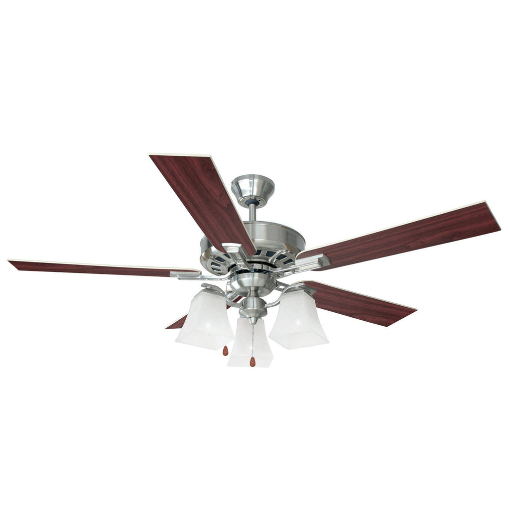 3-Light Ceiling Fan 52x22 Satin Nickel D2403