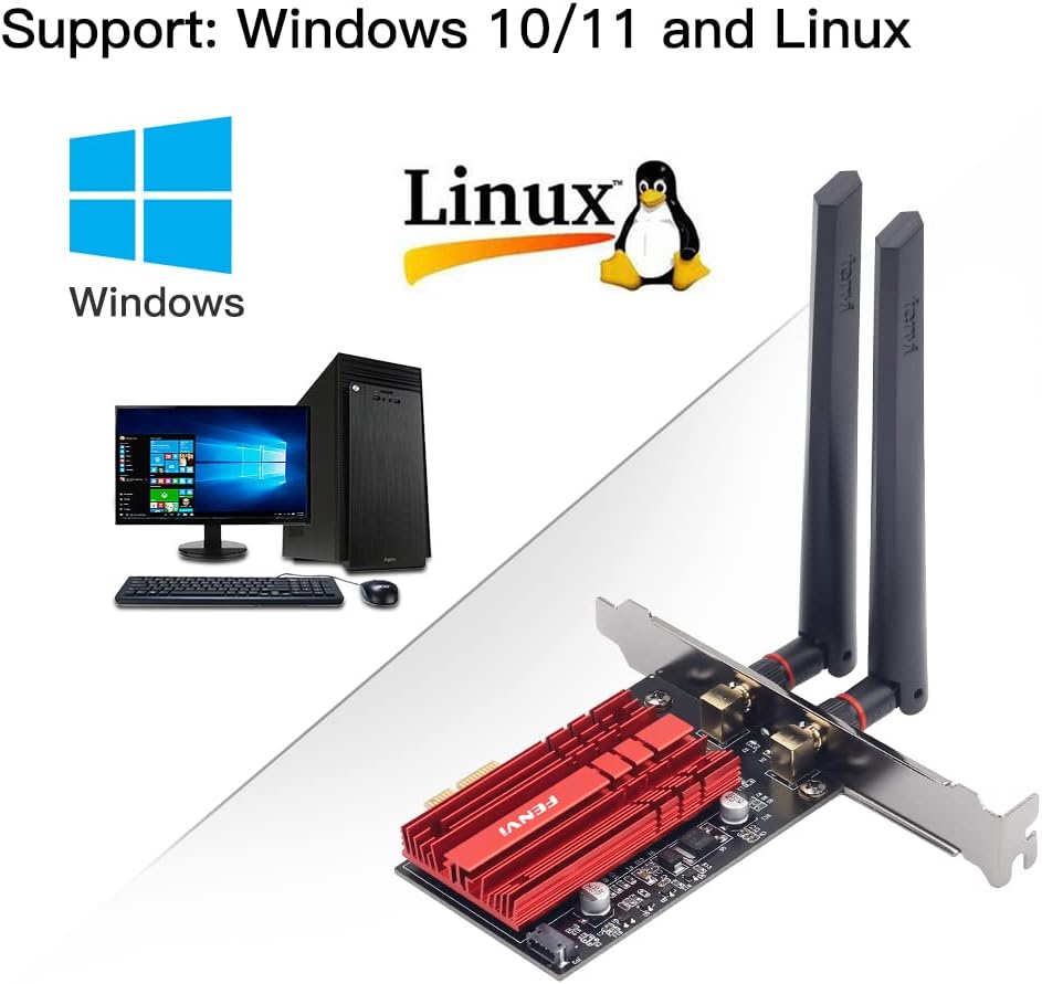 WiFi 6E AX210 PCI-E Tri-Band 5400Mbps Wireless Network Adapter Pack of 2 G8089