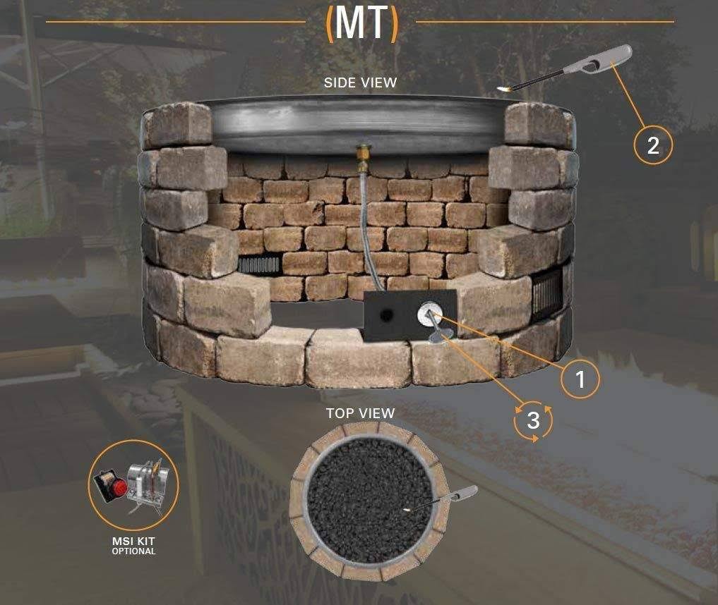 26x22 SS Square Pan Gas Fire Pit Insert E8257