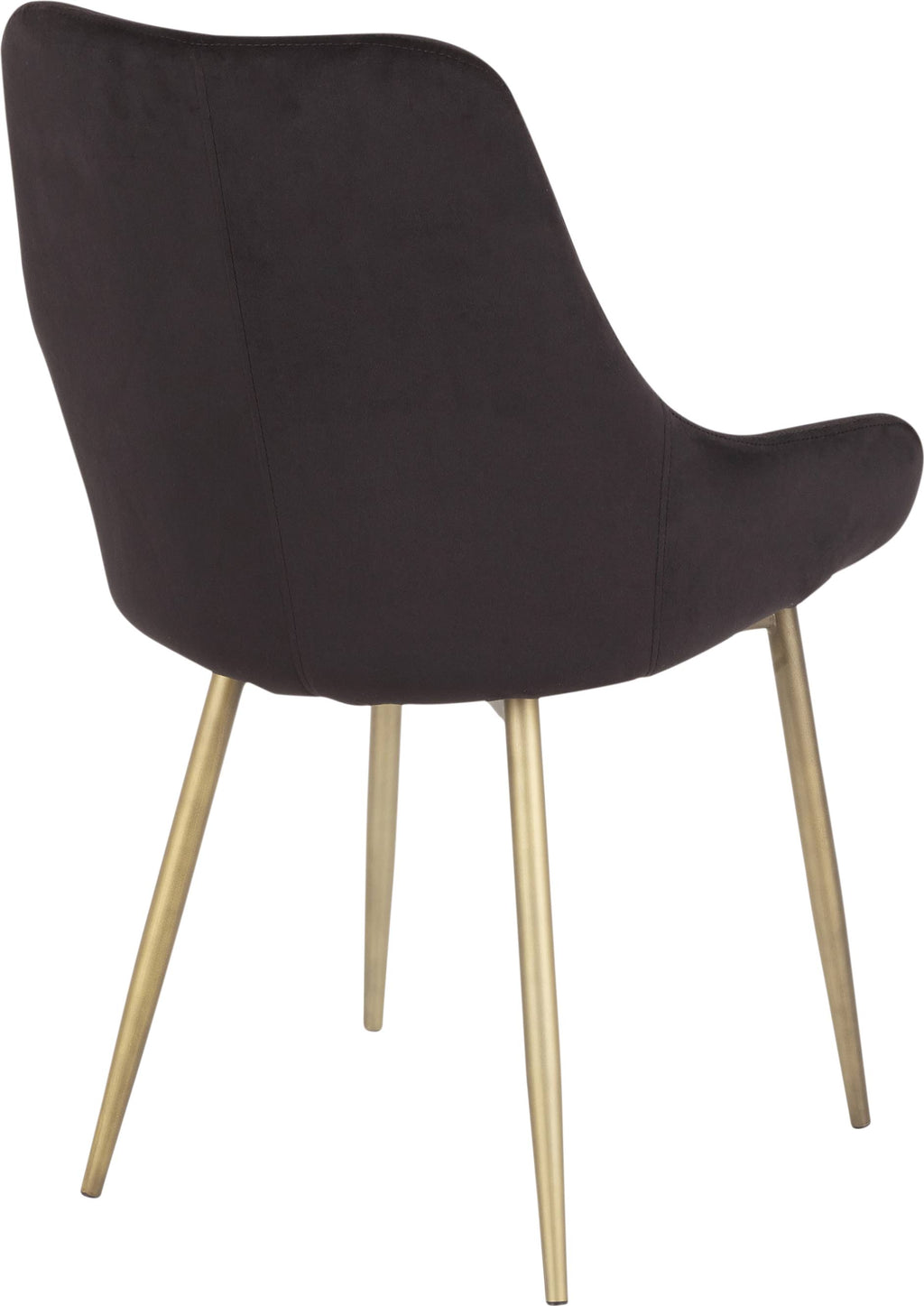 Black Solid Back Dining Side Chair, Set of 2 B331