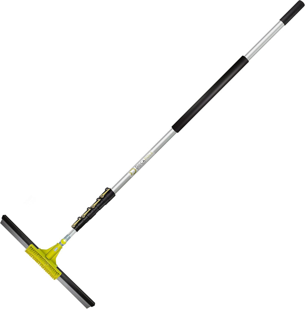 7-30 Foot Extension Pole with 24-inch Floor Squeegee and Grout Scrubbing Brush Combo, Pack of 2 B303055
