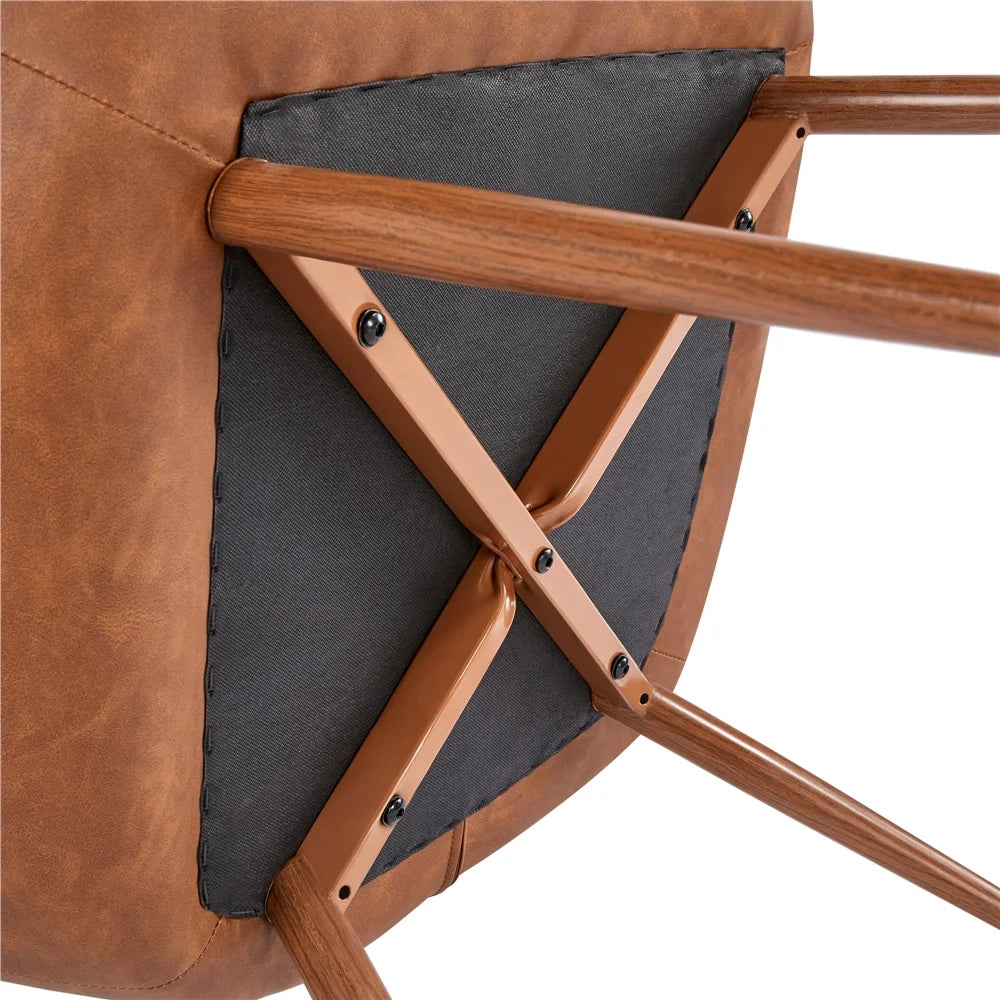 Brown Faux Leather Accent Chair S255865